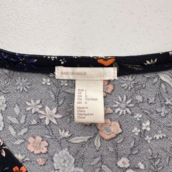 H&M Floral Midi Dress Large Elastic Waist Lightweight Romantic Boho Whimsigoth a - Picture 2 of 11